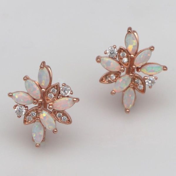 

dangle & chandelier rrh0001 2021 rose gold white opal petal shape buckle ladies jewelry gift, Silver