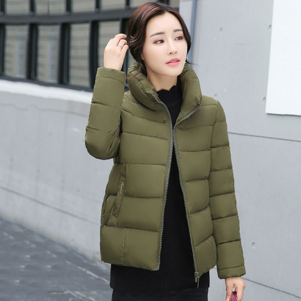 

2021 newcollar winter autumn basic jackets women's jacket cotton padded oversized woman coat tkp0, Black;brown