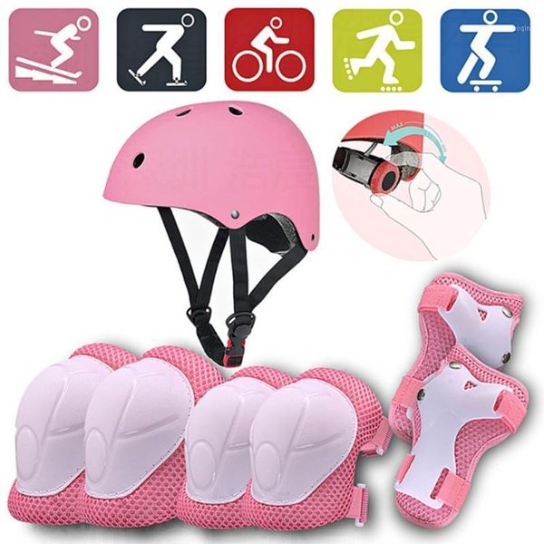 

elbow & knee pads hirigin 7pcs/set kids boy girl safety helmet pad sets children cycling skate bicycle protection guard1, Black;gray