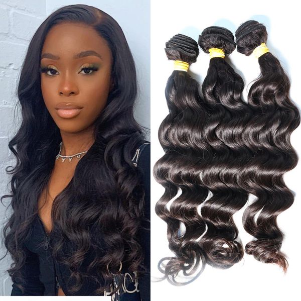 

brazilian human hair weave natural wave unprocessed malaysian indian peruvian mongolian human hair extension wholesale price, Black;brown