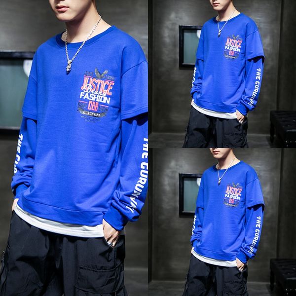 

поддельные две частей мужского свитера sweatersweater 2020 весны и осенью новый корейская версия тенденции случайных свободного воротник кра, Black