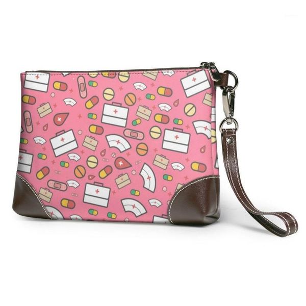 

box pills hat red cross blood drops lover leather clutch1, Red;black