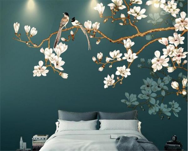 

wallpapers custom interior decoration wallpaper hand painted chinese style flowers and birds 3d backdrop wall papel de parede