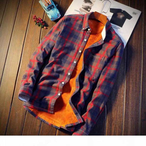 

mens casual autumn winter spring thick warm fleece cotton long sleeve shirt 5xl camisa masculina shirt men plaid flannel shirts cj200410, White;black