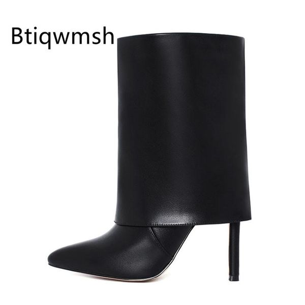 

2020 Sexy Mid Knee Boots Women Pointed Toe crocodile Brown Black High Heel Shoes Woman Sexy Ankle Boots