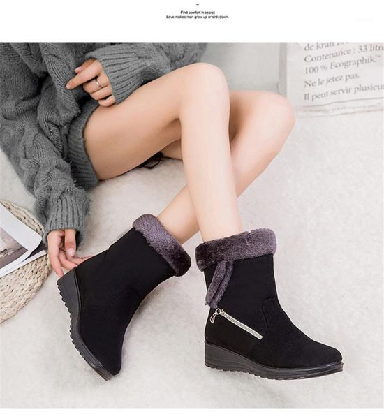

new women boots female down winter boots platform warm snow ladies shoes woman warm fur botas mujer casual booties1, Black