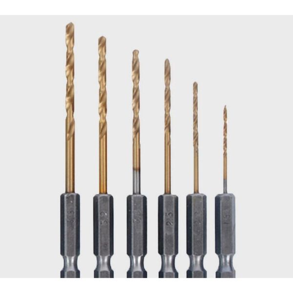 

13pcs titanium coated drill bit set 1/4 hex shank 1.5-6.5mm screwdriver twist drill bit hs jllfnc yy_dhhome