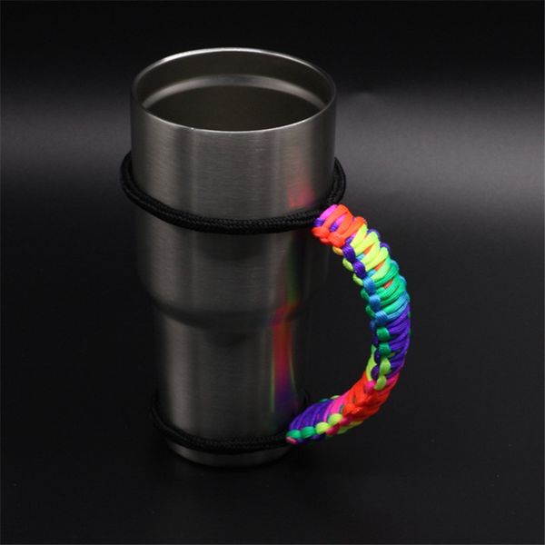 

drinkware cup handles for 20oz 30oz mugs adjustable paracode holder colorful hand weaven polyester rope sport water bottle handle bh3156 dbc