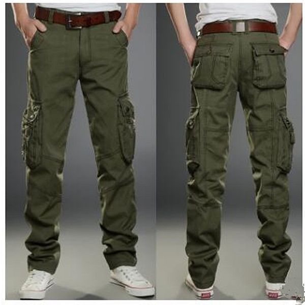 Moda uomo di marca Pantaloni cargo militari Multi-tasche Pantaloni larghi da uomo Pantaloni casual Pantaloni da lavoro Pantaloni da jogging 201110