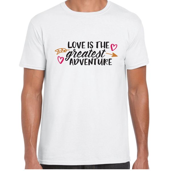 

sport 2019 new fashion cotton t-shirt love is the greatest adventure - menst shirt - valentine birthday gift casual tee shirt