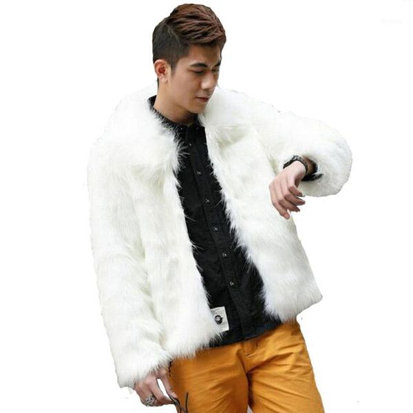 

autumn and wwinter new men's fur coat imitation fur long coat slim warm europe and the united states large size1, Black