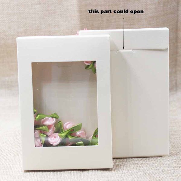 

white black kraft paper window with pvc wedding birthday gift package box