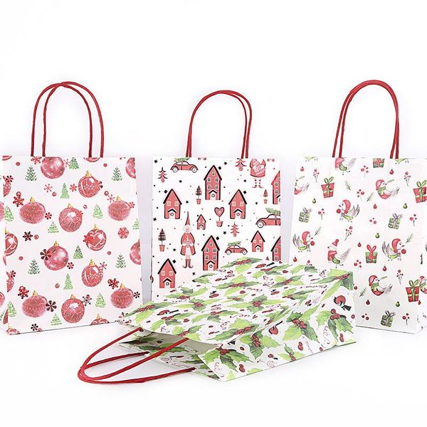 

stobag 12шт простые рождественские ручки сумки партия конфеты печенье пакет tote подарков сумки cake snack food декорирование jllbxy mx_home