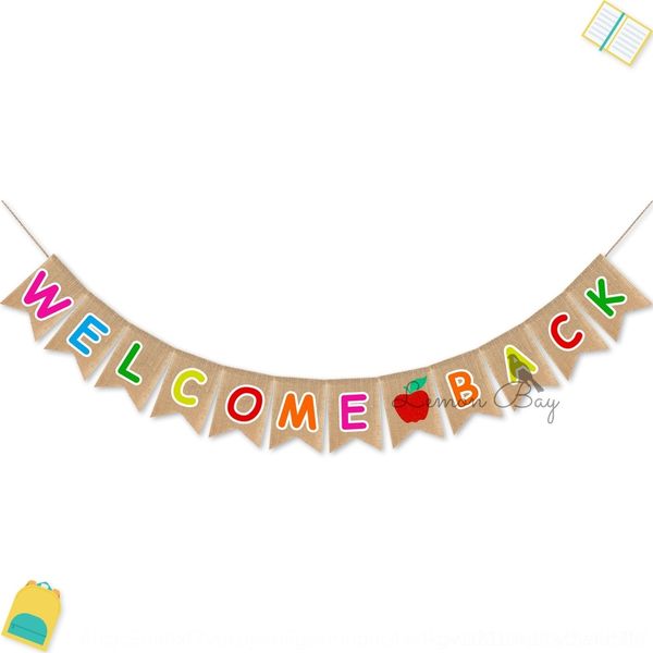 

brqjw 2020 flag flagseason 2020 welcome national pulling national banner back-to-school flower flagseason linen banner welcome back-to-schoo