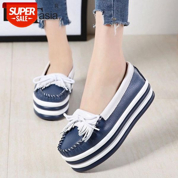 

doratasia brand design female split leather flats casual comfort concise thick bottom flats women slip on platform shoes woman #ph03