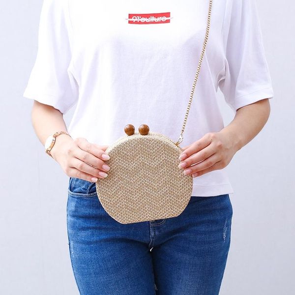 

new women material round bag evening bag banquet lady holding inclined cross