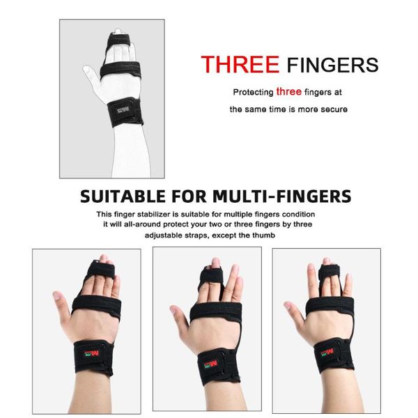 

wrist support trigger finger splint brace comfortable splints for broken adjustable aluminium straighter protector, Black;red