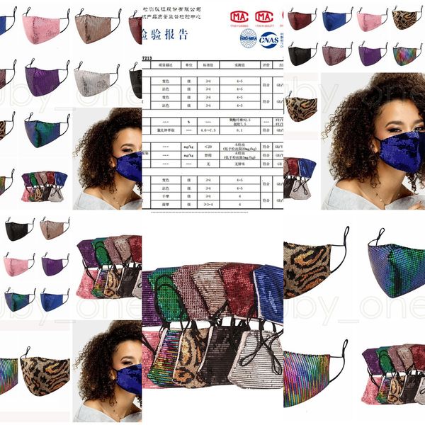 

dustproof fashion bling bling mouth sequins face mask masks designer anti dust washable reusable face mask rra3436