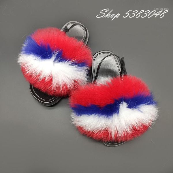 

slipper slippers children cute plush mixed color real fur fashion baby girl slides home soft kids toddler flip flops1, Black;grey
