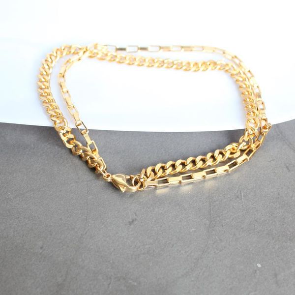 

bracelet men's gold stainless steel chain on hand charm chain bracelets fashion double layer bracelet gifts for woman wholesale, Black