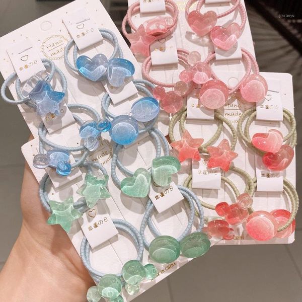 

8pcs/set girls scrunchies baby small rubber band cute princess elastic hair band kids hair accessories ring headwear1, Slivery;white