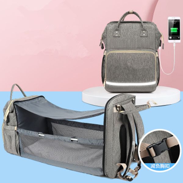 

1pcs portable diaper bag mummy backapack folding baby bassinet bed diaper changing pads for mom dad 32*23*42cm 201125