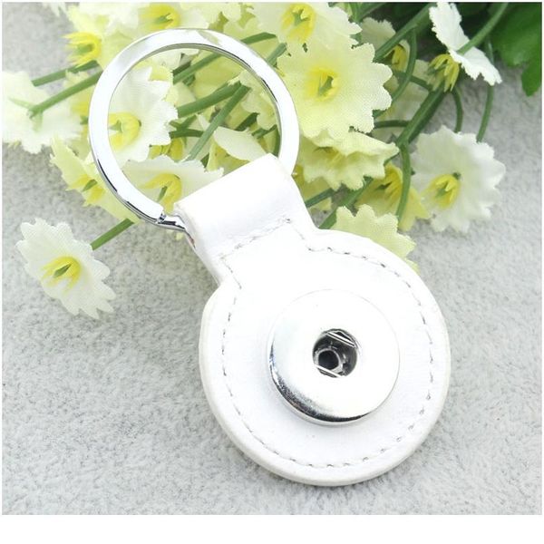 

round pu leather key chains 18mm snap button keychain jewelry for men women cute key ri bbycgg