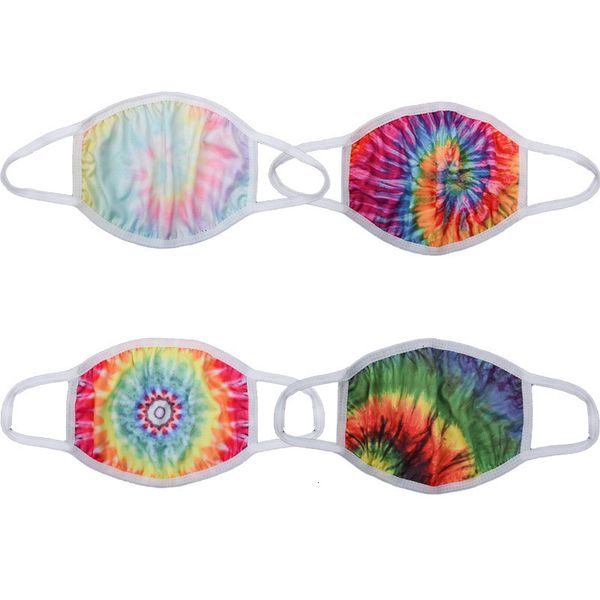 

factory 3d tie-dye designer face mask and kid size dust-proof smog-proof printing ice silk fabrics washable reusab