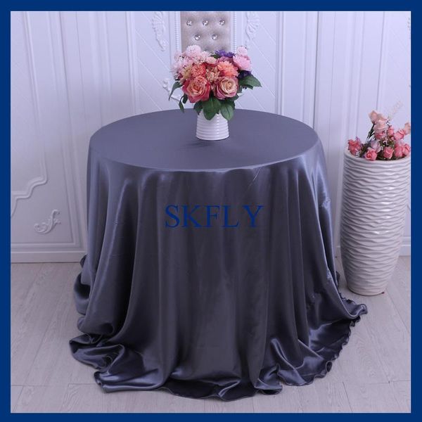 

cl016 round dark charcoal grey satin tablecloths