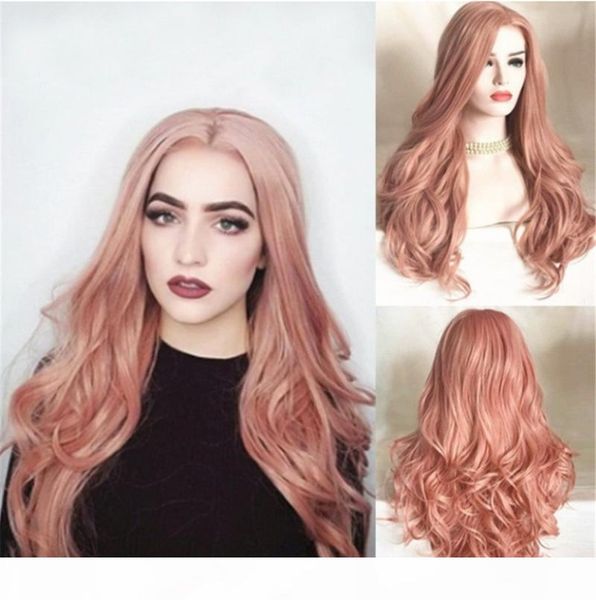 

no bad smell factory direct foreign trade european and american wig female wig long curly hair primary color pink realistic chemical fiber w, Black