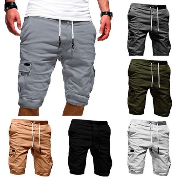 

men casual multi-pocket shorts lightweight quick dry breathable cargo shorts1, White;black