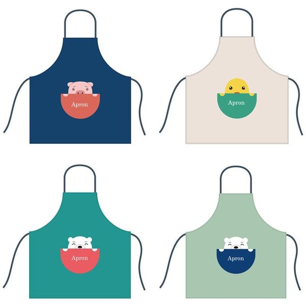 

cartoon apron couple home kitchen waterproof and oilproof waist skirt