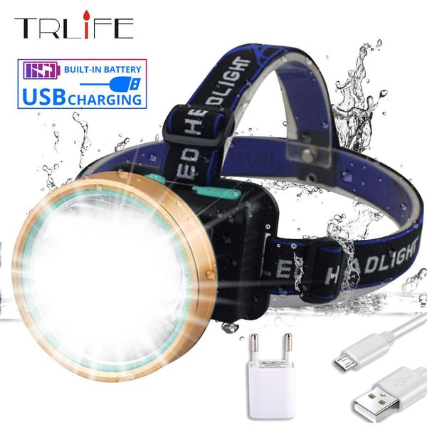 

headlight built in headlamp flashlight led usb 20w waterproof camping head micro hunting t6 rechargeable torch fishing bbyzna alice_bag