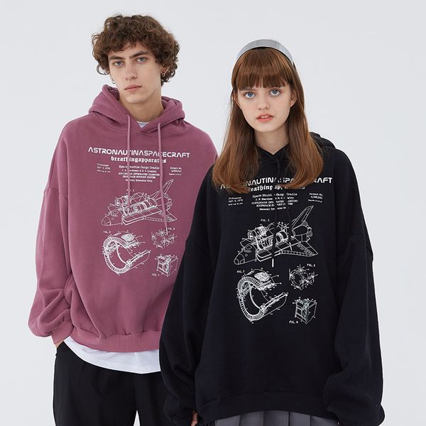 

мужчины streetwear толстовка толстовка printed пуловер осень зима мода повседневная хлопок пуловер hoodie black