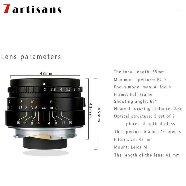 

7 artisans 35mm f2 lens large aperture paraxial m-mount lens for leica m m-m m240 m3 m5 m6 m7 m8 m9 m9p m10 cameras1