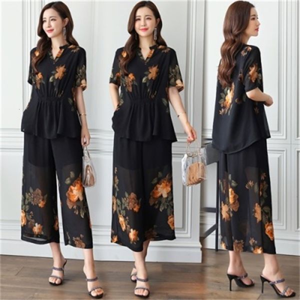 

female flower plus size suits and pantalon et haut feminine attire women's summer suit o3wh, White