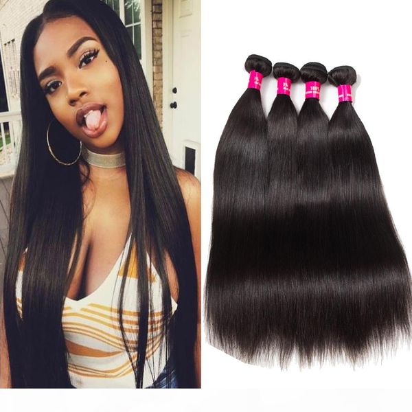 

8a brazilian hair unprocessed virgin straight human hair wefts wholesale peruvian malaysian indian cambodian straight human hair extensions, Black;brown