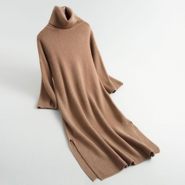 

2020 autumn turtleneck loose style 3/4 sleeve long pullovers knitting women sweater tricot pull femme1, White;black