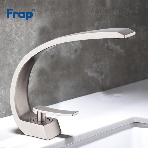 

frap modern style basin faucet brass made brushed faucet sink mixer tap vanity cold & water bathroom tap y10006
