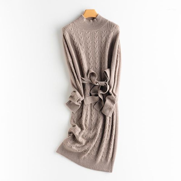 

soft comfortable 2020 new fashion winter pure100% wool sweater women dress knitted pullovers half turtleneck warm sweaters, White;black