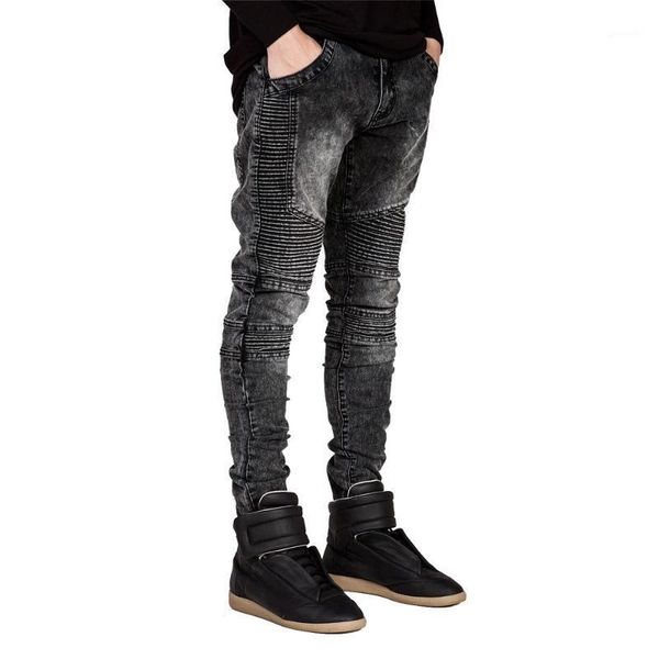

men jeans runway slim racer biker jeans fashion hiphop skinny for men h02921, Blue