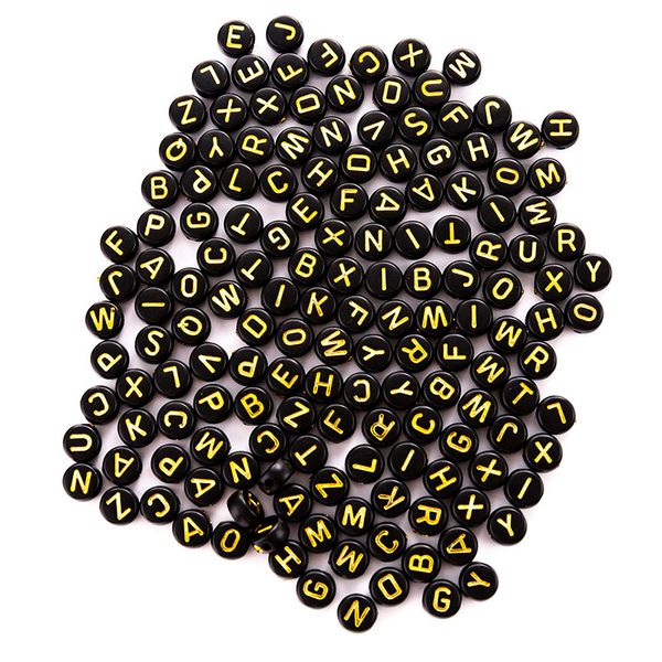 

acrylic numeral english letter combination loose beads 4 * 7 jewelry accessories letter factory direct manual beads, Black