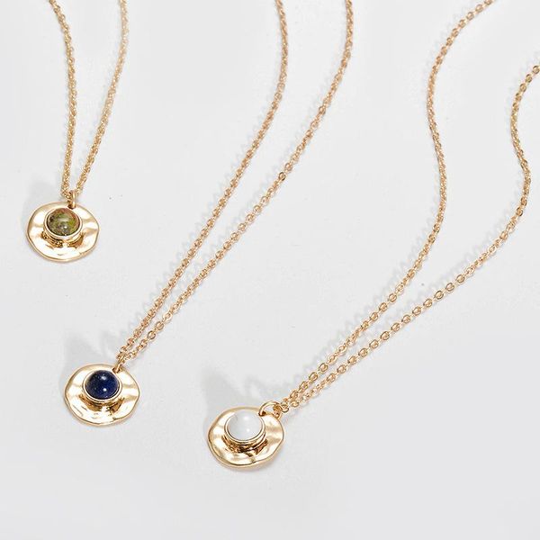 

pendant necklaces bohemia round for women vintage ethnic gold metal necklace party statement boho jewelry choker, Silver