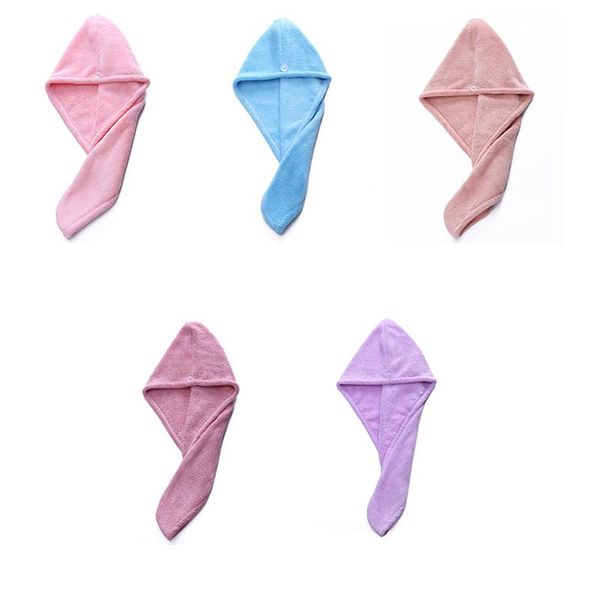 

microfiber coral fleece hair dry cap thick absorbent and soft quick-drying towel shower cap for hair salons and l