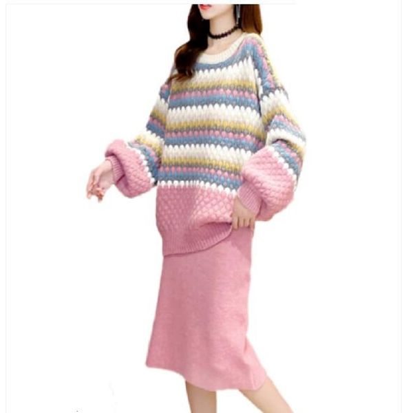 

new mid-length mode wool mixes 2 female set very fae mesh from soft background autumn and winter 2021 woman sweaters trend bvyk, White