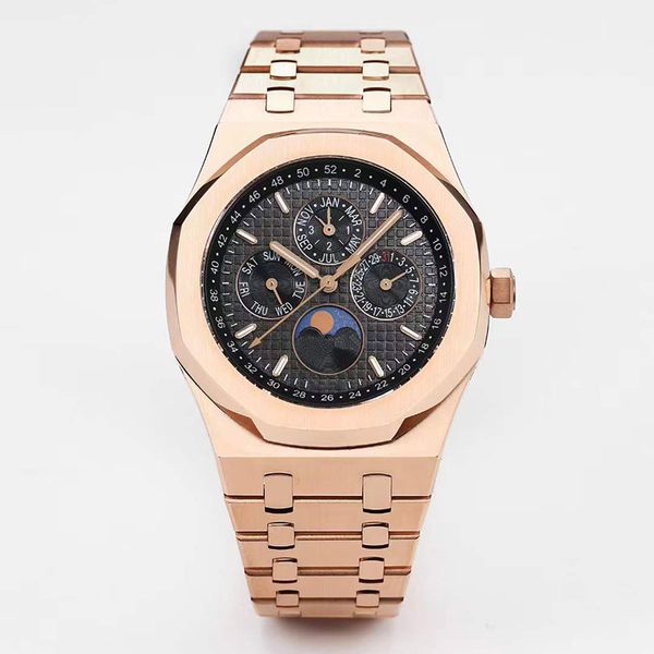 

men watch automatic mechanical mens watches 41mm stainless steel wristband fashion business style wristwatch waterproof wristwatches montre, Slivery;brown
