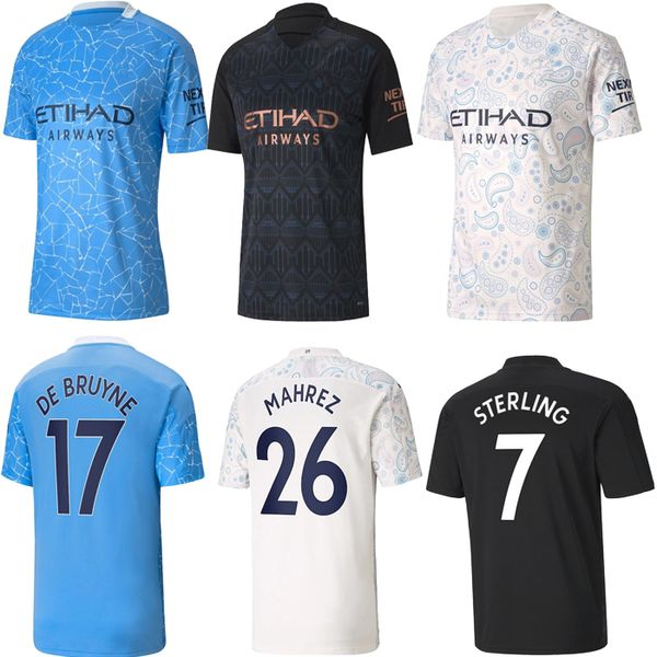 

2020 2021 kun aguero soccer jersey city 20 21 g. jesus sterling ferran de bruyne football shirts man uniforms men + kids kit, Black;yellow