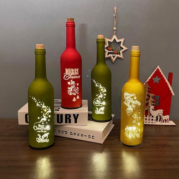 

merry decorations for home wine bottle led light 2020 christmas ornament xmas navidad gifts new year 2021