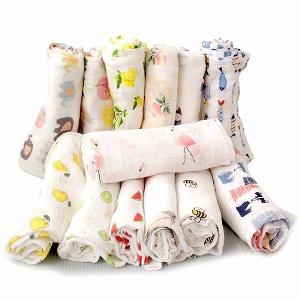 

organic cotton swaddle blanket flamingo print muslin baby blankets infant swaddle towel for newborns baby wrap kids bed sheet q1221
