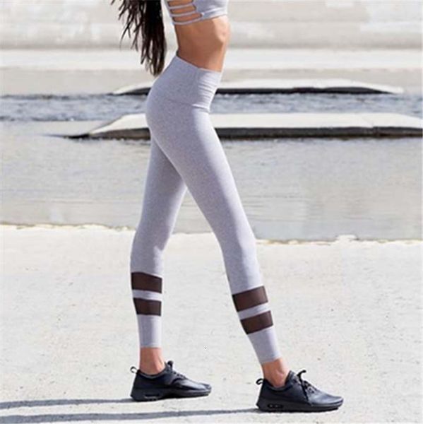 

high waist mesh slim fitness leggings women stitching stretch leggins skinny gothic pants spring summer sportswear w3, Black